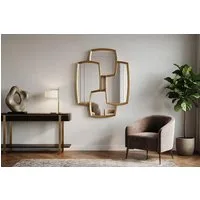 riess-ambiente Wandspiegel QUADRA 90cm gold – vier Spiegelflächen, variabel, Statement Piece (Einzelartikel, 1-St), Spiegel mit Mehrfachoptik – ideal für Flur, Wohn- oder Schlafzimmer