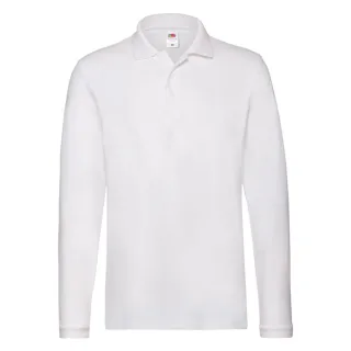 Fruit of the Loom - "Premium" Poloshirt für Herren Langärmlig (Weiß)