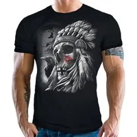 LOBO NEGRO® T-Shirt für Western und Indian Fans: Indian Chief Schwarz