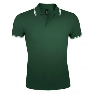SOLS - Polo manches courtes PASADENA - Homme (Vert forêt/blanc)