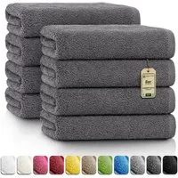 NatureMark Handtücher 8er-Sparpack Handtücher 50x100cm, Baumwolle (8-St), 8X Handtücher, 100% Baumwolle, Anthrazit grau, 50 x 100cm