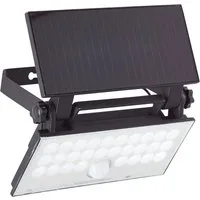 Brilliant LED Außen-Wandleuchte Luton, Bewegungsmelder, LED fest integriert, Solar, 19 cm, 1000 lm, 4100 K, schwenkbar, schwarz