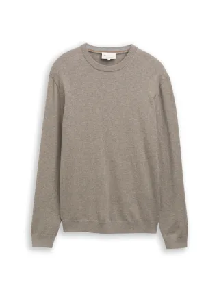 Tom Tailor - Strickpullover mit Rundhals braun - Gr. - M