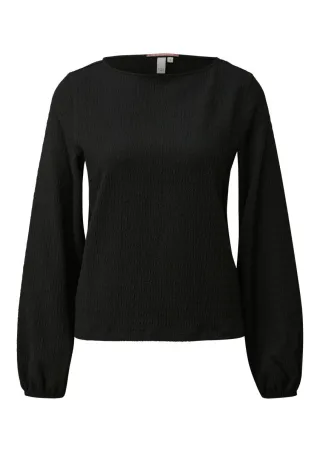 Q/S designed by - Shirt aus strukturierter Ware schwarz - Gr. - XL