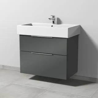 Sanipa 3way Waschtischunterbau zu Duravit Vero Waschtisch mit 2 Auszügen, Anthrazit-Glanz UF71779