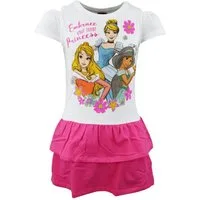 Disney Princess Sommerkleid Disney Prinzessin Mädchen Kinder Kleid Gr. 98 bis 128, 100% Baumwolle