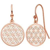 SCHOSCHON Paar Ohrhaken Ohrhaken Blume des Lebens 925 Silber Ohrringe Lebensblume, Ohrschmuck Lebensblume