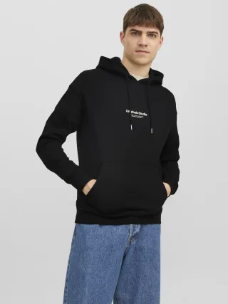 JACK&JONES - JORVESTERBRO SWEAT HOOD NOOS Black - Gr. - XXL