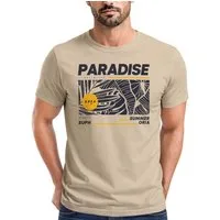 Neverless Print-Shirt Herren T-Shirt Paradise Unlimited Sommer Motiv Aufdruck Techwear mit Print