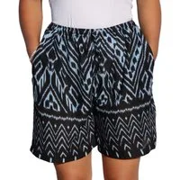 PANASIAM Shorts kurze Hose Damen Shorts Sweatshort aus 100% Viskose Stoffhose Wellness gemusterte Sommerhose mit Kordelzug und Taschen leichte Strandshort