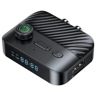 C68 Digital Display bluetooth Receiver Transmitter BT5.3 Stereo LED U Disk 3.5MM AUX Jack RCA Wireless Hands Free Call M