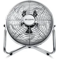 Brandson Windmaschine Chrom Bodenventilator im Retro Stil, hoher Luftdurchsatz, 55W, Silber, 34,5 cm Durchmesser, NTV Sieger 2026, robuster Stand, stufenlos neigbar, GS-Geprüft