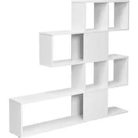 COSTWAY Bücherregal, 5 Etagen Raumteiler, Holz, freistehend, Weiß