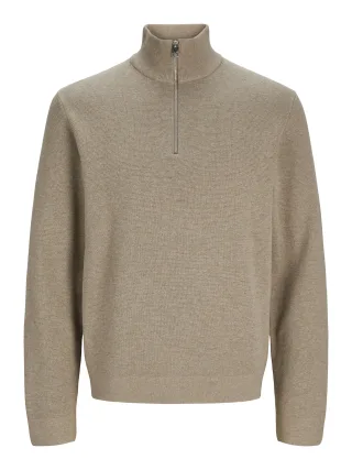 JACK&JONES - JJMILANO STITCH KNIT HALF ZIP SN - Gr. - XXL