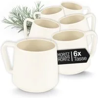 Moritz & Moritz Tasse CAVO Kaffeebecher Sand, 6-tlg., Steinzeug, Spülmaschinengeeignet