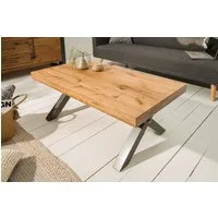 riess-ambiente Couchtisch THOR 110cm natur / anthrazit (Einzelartikel, 1-St), Wohnzimmer · Eiche-Massivholz · geölt · X-Gestell · Metall · Design