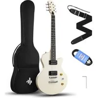 Donner E-Gitarre 39" Solid Body H-H Pickups Gitarren für Rock, Blues, Pop &Punk DSC-128, Gitarrenkoffer, Gurt, Kabel, Gitarrenkoffer, Gurt, Kabel, Solid Body Für Anfänger