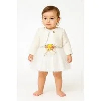 Lorey Medtec Taufkleid Prinzessin Kleid mit Jacke, Party Kleid, Spitze, 100% Baumwolle (Kleid + Jäckchen) Spitze, Tüll