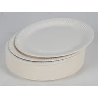 BURI Teller Pappteller 100er Packung Weiß Einwegteller Einwegschalen Papier