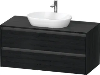 Duravit Ketho.2 Konsolenwaschtischunterbau wandhängend Eiche Schwarz Matt 1200x550x568 mm - K2489701 K24897016160000