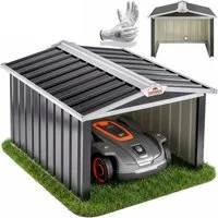 Gardebruk Mähroboter-Garage, Satteldach Metall 86x100x63cm 4x Erdanker Carport Garten Anthrazit