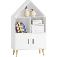 SoBuy Kinderregal KMB58, mit Haus-Design Bücherregal Aufbewahrungsregal Spielzeugregal
