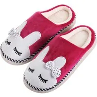 Katara Tier Pantoffeln Gr. 34-41 (Einhorn, Katze, Hase) Plüsch Hausschuhe Hausschuhe, weich, warm, süß, kuschelig, Plüsch Kaninchen (Berry)