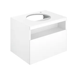 Keuco Stageline Waschtischunterbau 65,0 x 55,0 x 49,0 cm, Hahnloch rechts, mit Auszug, mit Fachbeleu 32855180100
