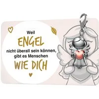 FABACH Schlüsselanhänger Schutzengel Star mit Herz & Geschenkkarte mit liebevoller Botschaft
