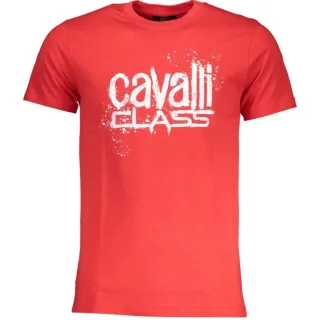 Cavalli Class Farbkleks-Logo Rotes T-Shirt