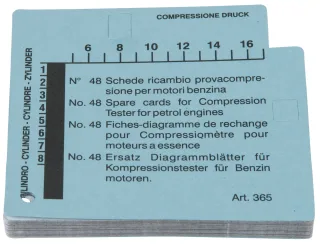KS Tools Kompressions-Druckprüfgerät-Diagrammkarten-Satz für Benzinmotoren (VPE=48) - 150.1654