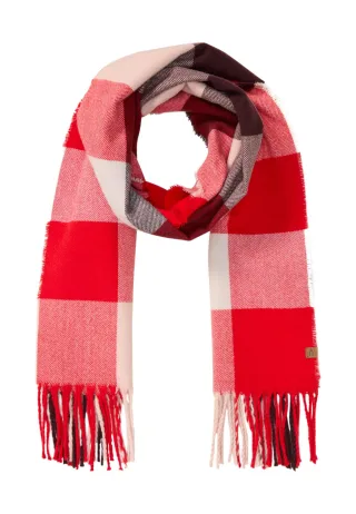 camel active - Feiner Webschal mit kariertem Muster red checks - Gr. - OS