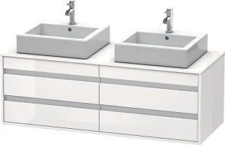 Duravit Ketho Konsolenwaschtischunterbau wandhängend Weiß Hochglanz 1400x550x496 mm - KT6657B2222 KT6657B2222