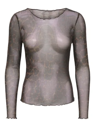 JDY - Meshshirt - JDYELSA braun - Gr. - S