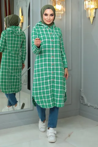 Geknöpft Chanel Cape Grün