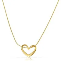 Made by Nami Kette mit Anhänger Halskette für Damen in Gold mit Herz Anhänger, Gold Wasserfester Schmuck Geschenk für Sie