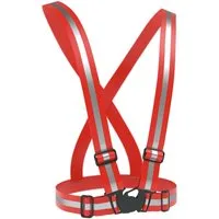 EAZY CASE Warnweste Universal Warnweste mit Schnalle Reflektorweste Sichtbar im Dunkeln für Sport Joggen Motorrad Weste Rot