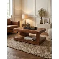 KADIMA DESIGN Couchtisch Couchtisch Massivholz 90x60x40 cm Wohnzimmertisch braun Holztisch, Wohnzimmermöbel modern, Massivholzmöbel Echtholz