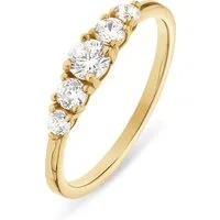CHRIST Fingerring CHRIST Damen-Damenring 375er Gelbgold 2 Zirkonia, Zirkonia