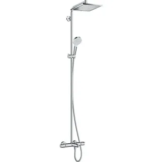 hansgrohe Crometta E 240 Showerpipe 27298000 chrom, 1jet, 240 x 240 mm, mit Wannenthermostat