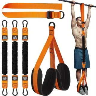 225lbs Resistance Band Adjustable Weight Size Pull Up Assistance Bands with Fabric Foot Knee Rests for Pull-Up Assistanc