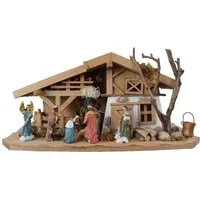 Krippenursel Krippe Weihnachtskrippe Gersdorf inkl. 11-tlg. Figurensatz K 111 (11-tlg), Handbemalte Figuren