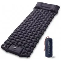 EVOCAMP Isomatte selbstaufblasend 195x60 cm mit integrierter Pumpe und Kissen, (ultraleichte Camping Matratze), mit kleinem Packmaß und Verbindungssystem