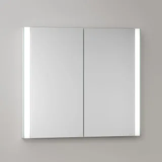 KEUCO Royal Atlas LED Spiegelschrank 80 x 71 x 11,5 cm mit 2 Türen, Unterputz 211201450082