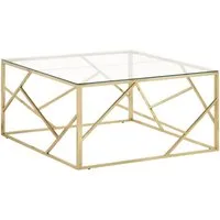 vidaXL Couchtisch Couchtisch Golden Edelstahl und Hartglas (1-St)