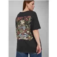 QS Kurzarmshirt T-Shirt Gewaschenes T-Shirt mit Backprint