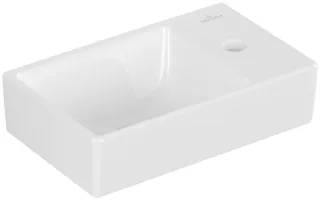Villeroy & Boch Handwaschbecken Avento 360x220mm re-eckig BP li 1HL. o. ÜL. Weiß Alpin, 43003L01 43003L01