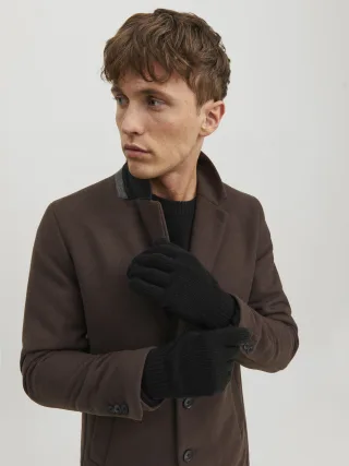 JACK&JONES - JACBARRY KNITTED GLOVES SN Black - Gr. - ONE SIZE