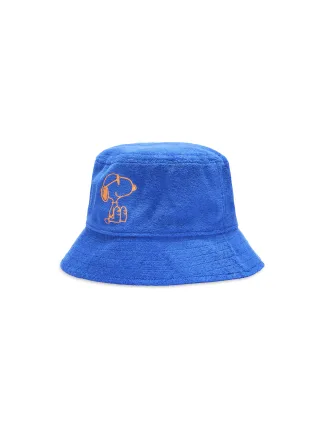 Frottee-Bucket Hat aus Baumwolle mit Snoopy-Stickerei blau - Gr. - ONE SIZE