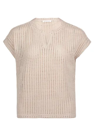 Betty & Co - Shirt mit Lochmuster beige - Gr. - L